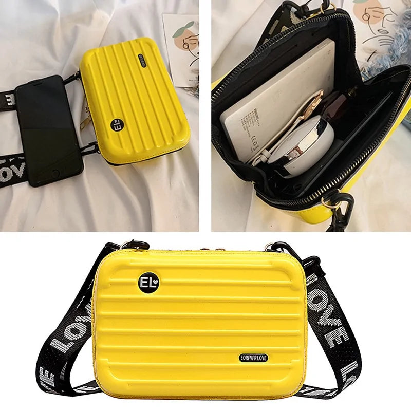 Hot Personality Fashion Women Mini Suitcase Shape Crossbody Bag