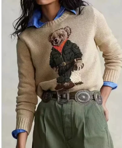 Cartoon Women RL Bear Sweater Winter Clothing