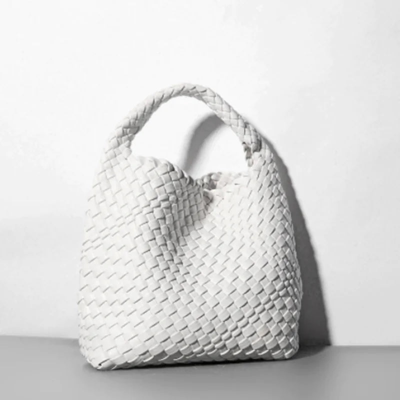 Hand-woven Bucket Soft Leather Bag for Women