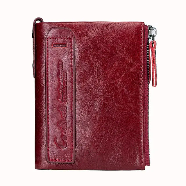 Genuine Leather Wallets for Women Short Bifold Fashion Women Bag